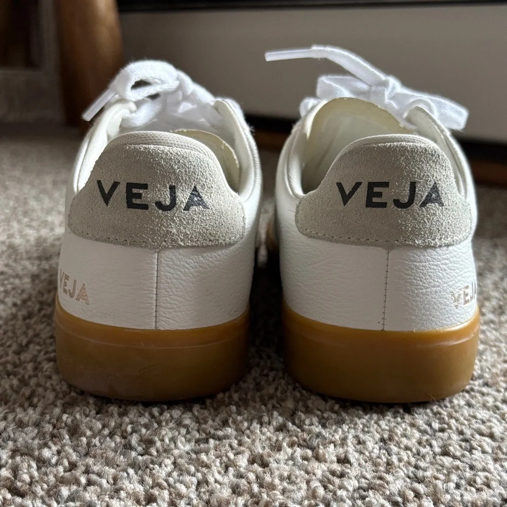 Veja White and Tan Sneakers - Picture 2 of 4